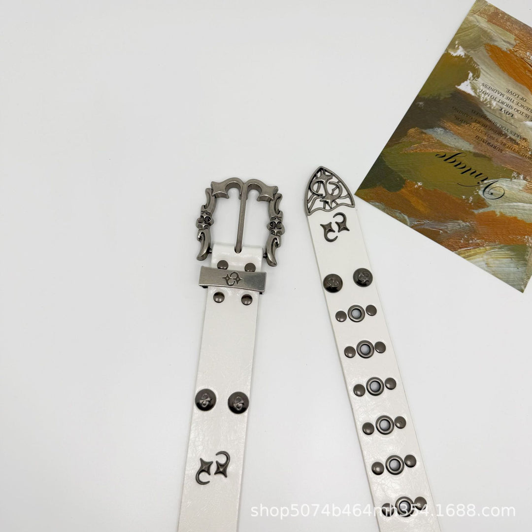 Riveted Metal Belt with Pin Buckle