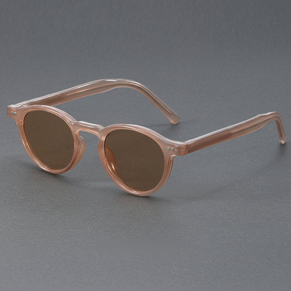 Small Round Frame Retro Acetate Sunglasses