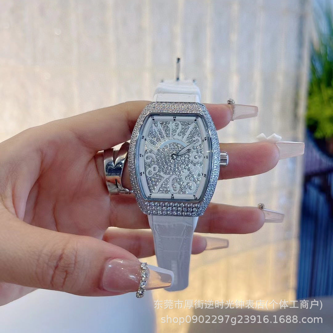 FM-Style Starry Sky Tonneau-Shaped Large-Dial Watch