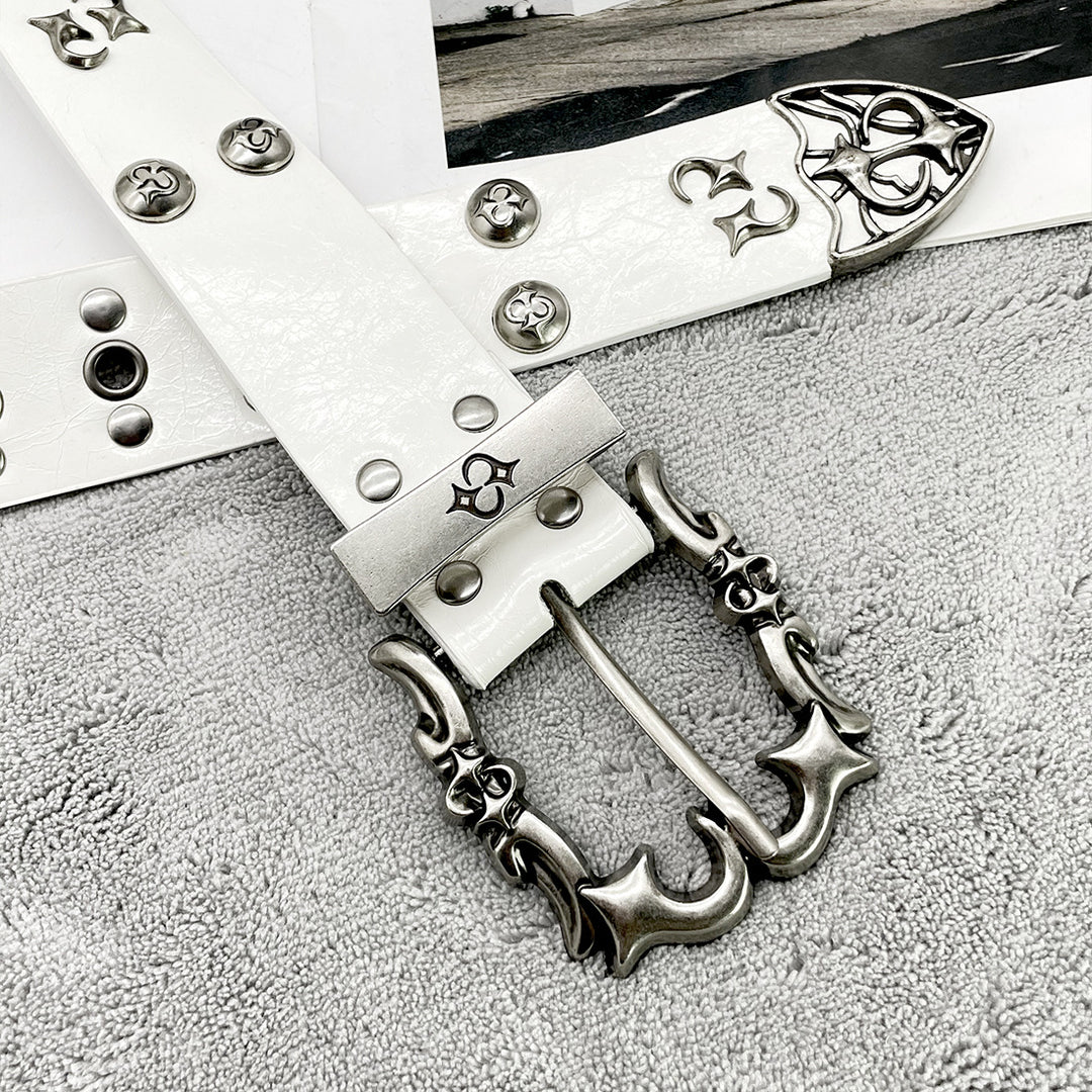 Chrome Hearts Studded Buckle Metal Hip Hop Belt
