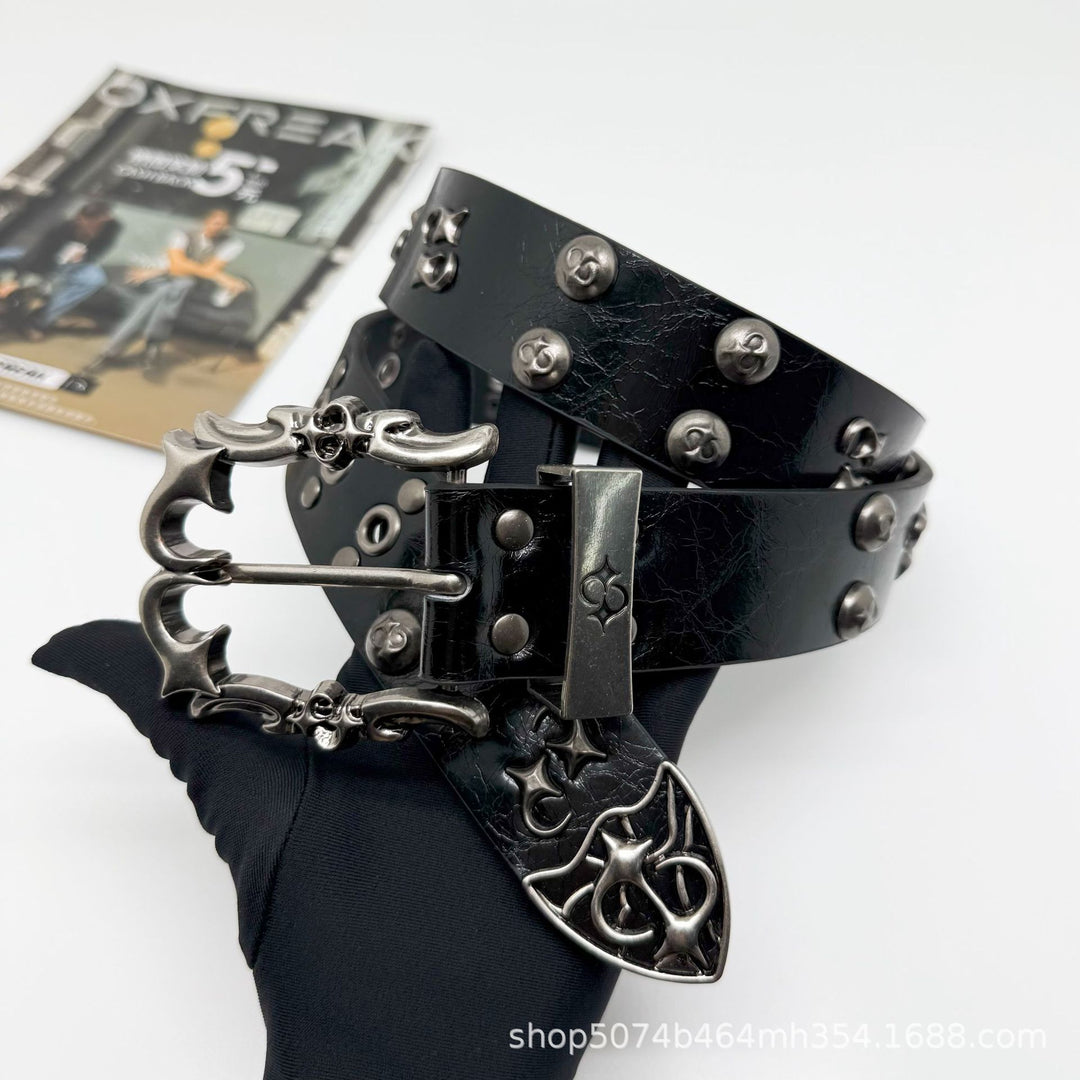 Riveted Metal Belt with Pin Buckle