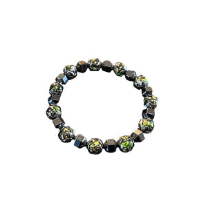 Irregular black gallstone stitching bracelet