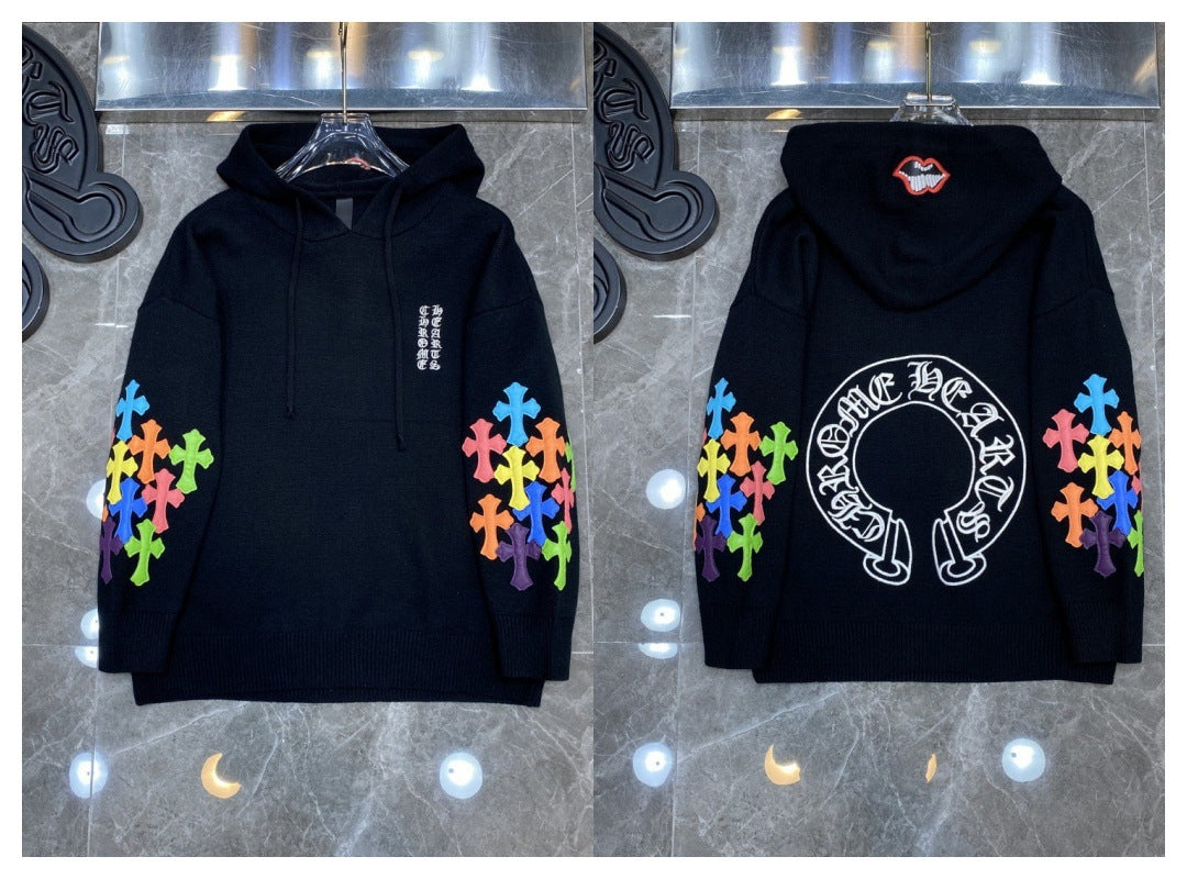 Chrome hearts cross cotton knitted sweater cardigan