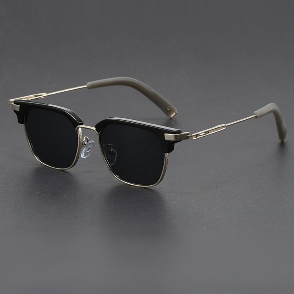 Classic half-rimmed browline Clubmaster sunglasses