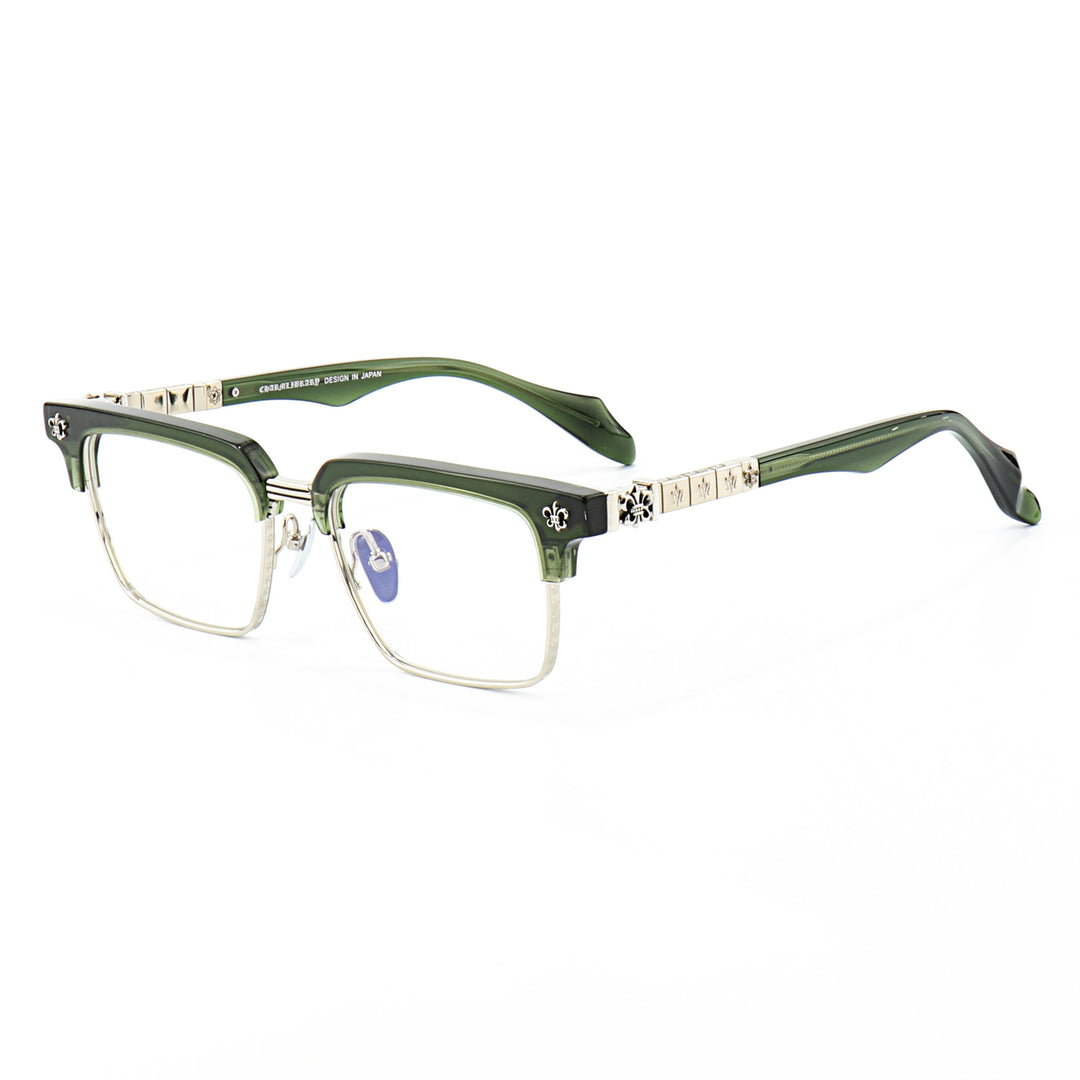 Chrome Hearts half-rimmed accordion temple glasses