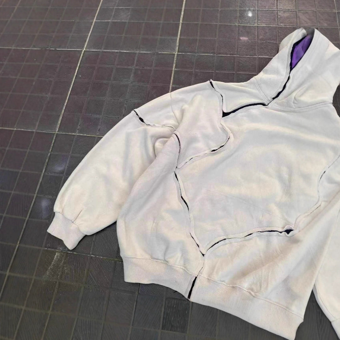 Patchwork Eye-Themed Unique Hooded Sweatshirt