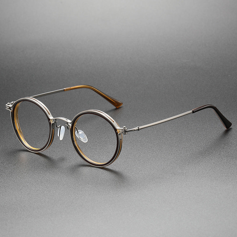 Retro Round Glasses Black Metal Optical Eyewear