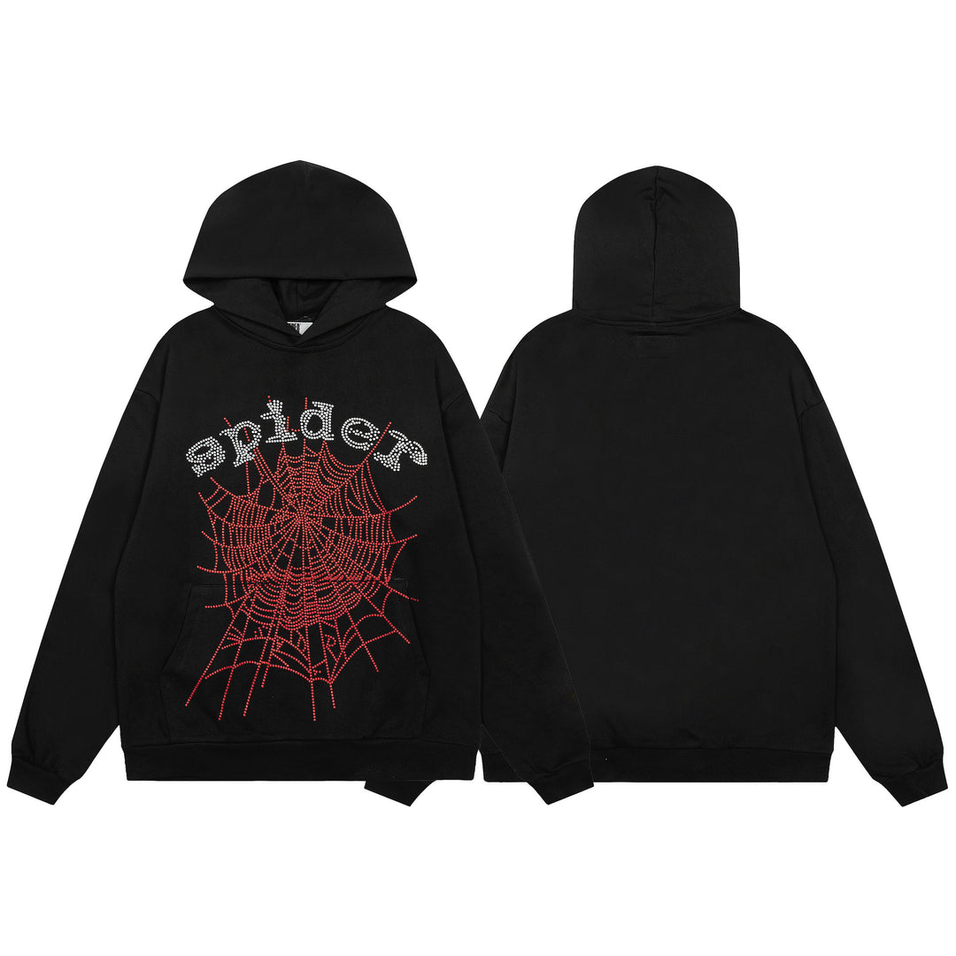 Sp5der 555555 star pattern hooded trousers and sweatshirt
