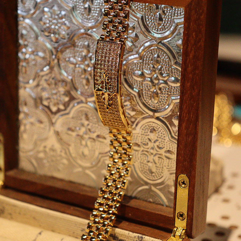 Chrome Hearts-Inspired Gold Minimalist Watch & Strap