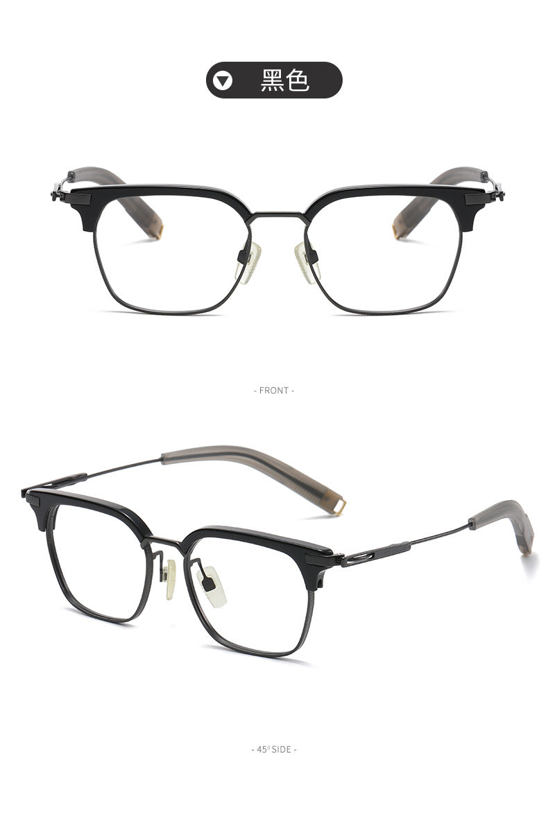 Retro Large Face Square Frame Eyebrow Frame Glasses