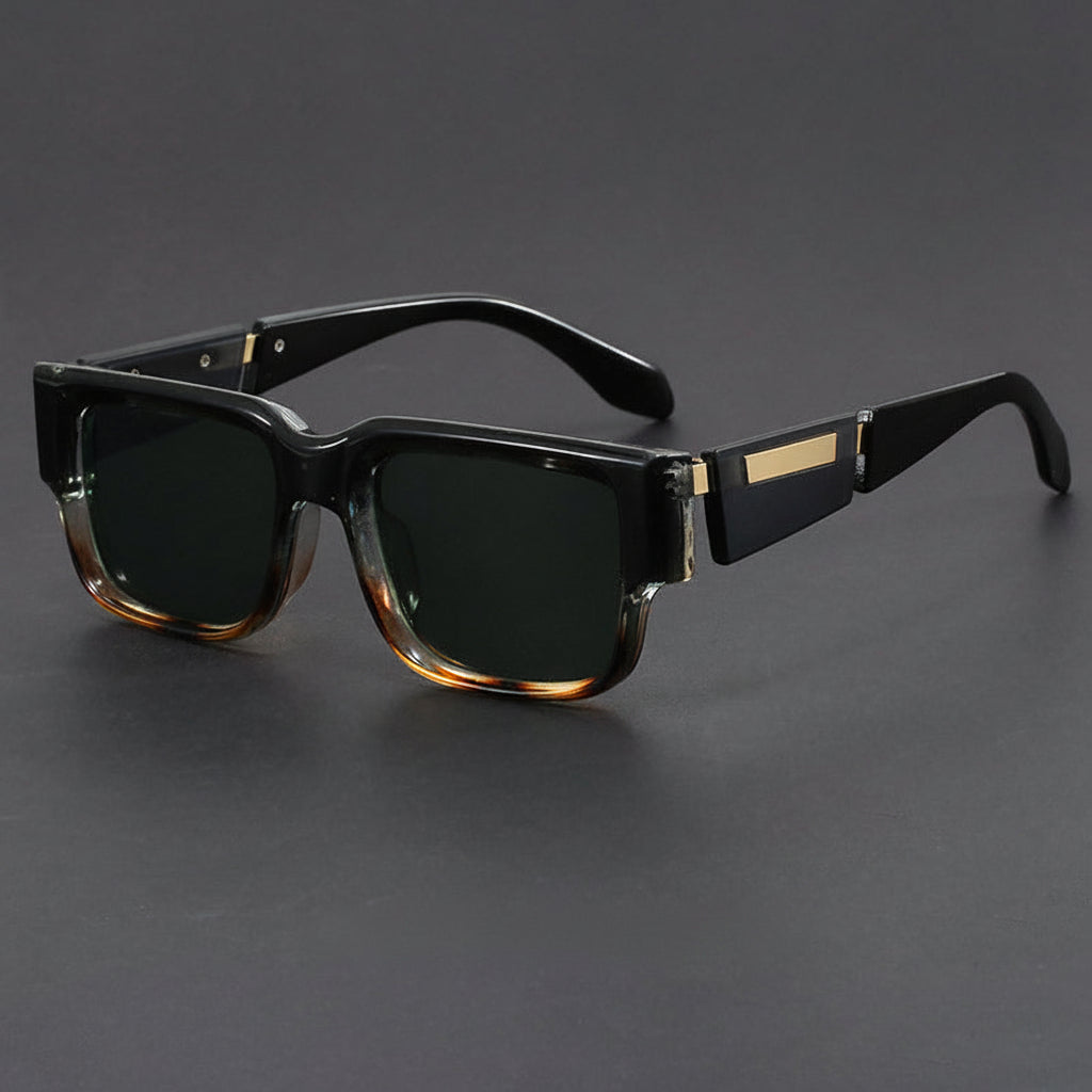 Rectangular narrow-frame niche unique thick-frame sunglasses