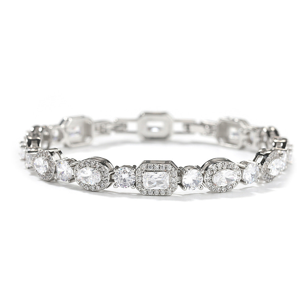 Geometric Zirconia White Diamond Bracelet