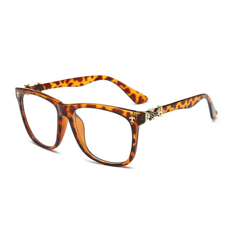 Trendy thick-rimmed non-prescription large-framed eyeglasses
