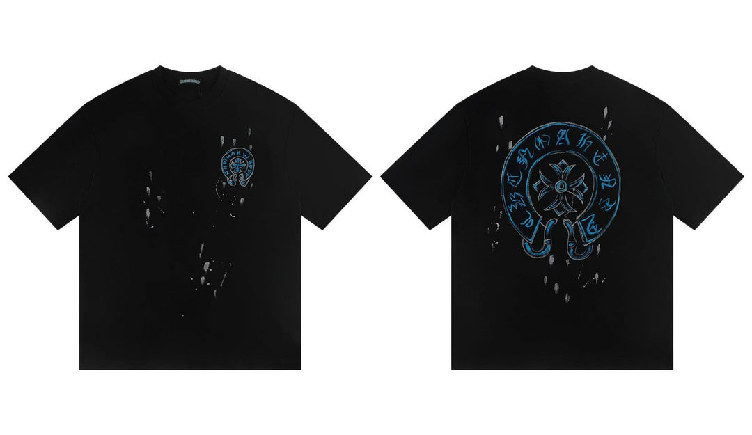 Chrome Hearts Summer Embroidery Print Cotton T-Shirt Short-Sleeve