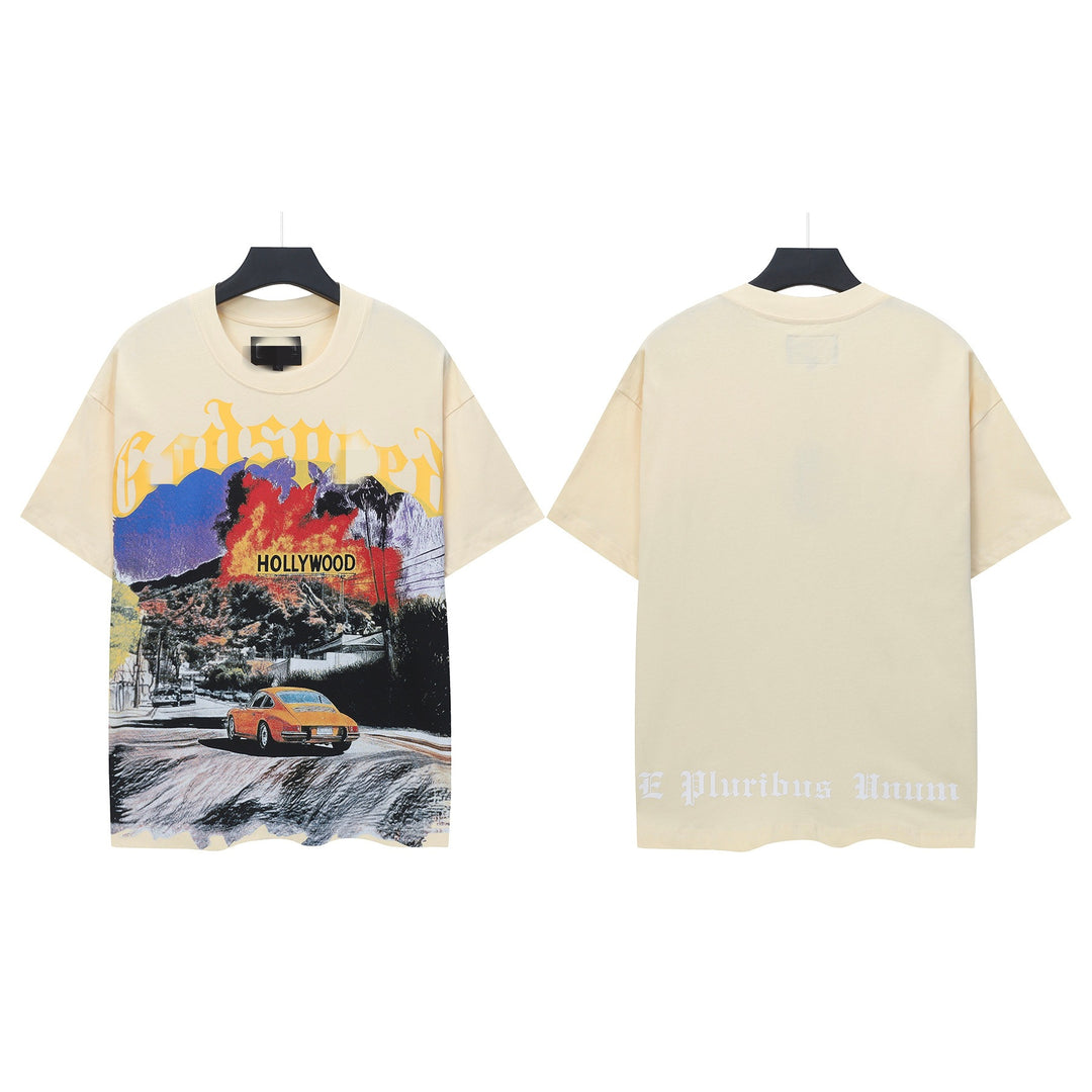 Skull Hip Hop Statue of Liberty Short-Sleeve T-Shirt