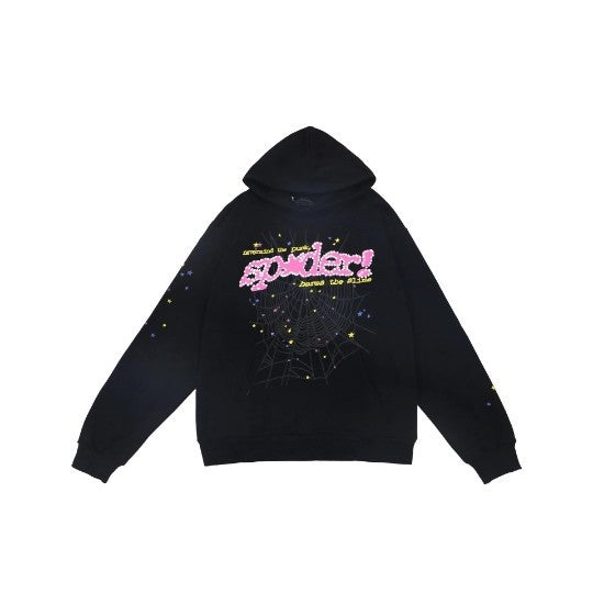 Sp5der foam letter 555 hoodie Pink Casual pants