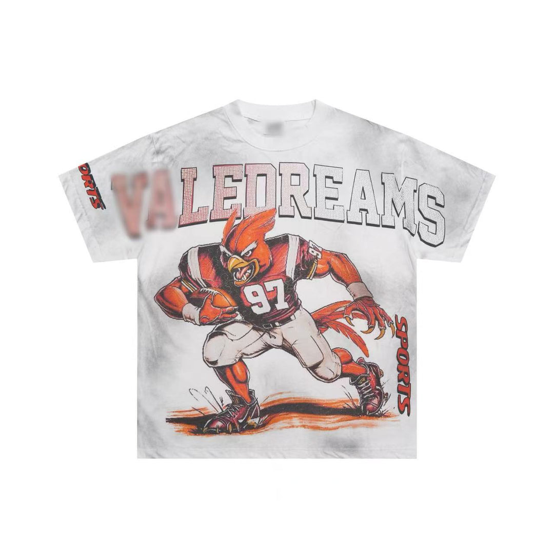 VAL Washed and Distressed Streetwear T-Shirt