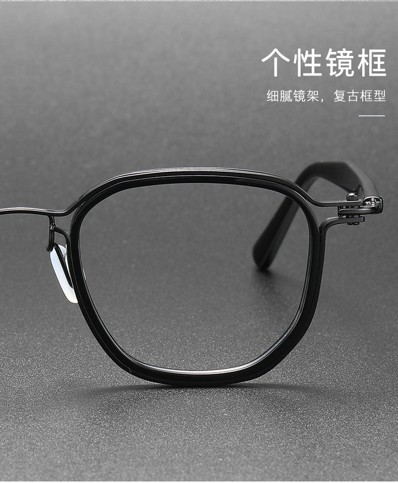 Square retro eyeglass frames for larger faces