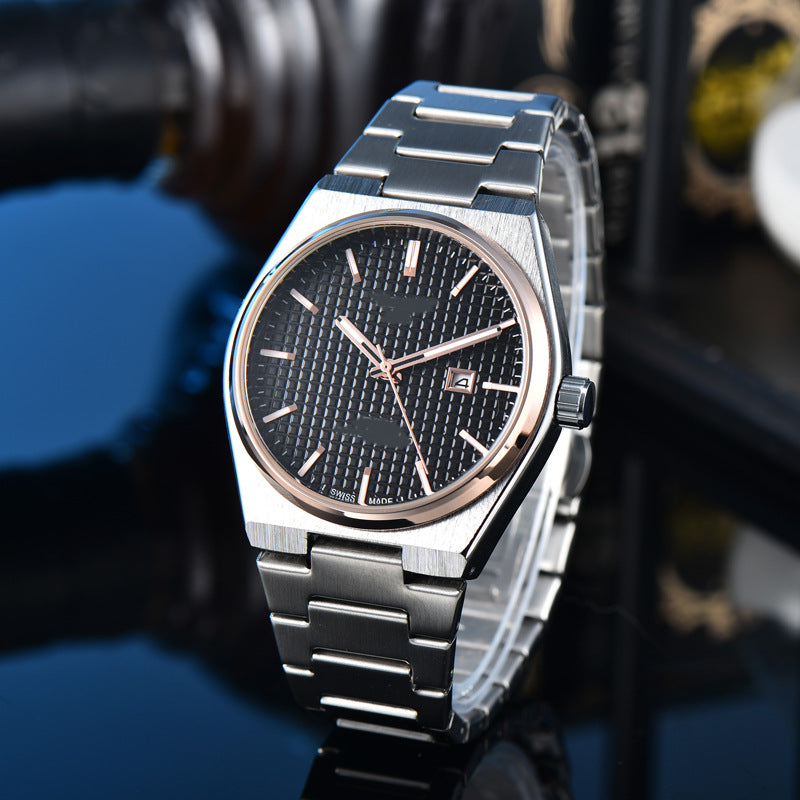 Classic Simple and Generous Solid Steel strap Watch