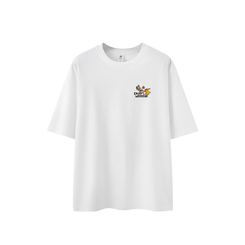 Camping Printed T-Shirt, Loose Fit, Short-Sleeve T-Shirt
