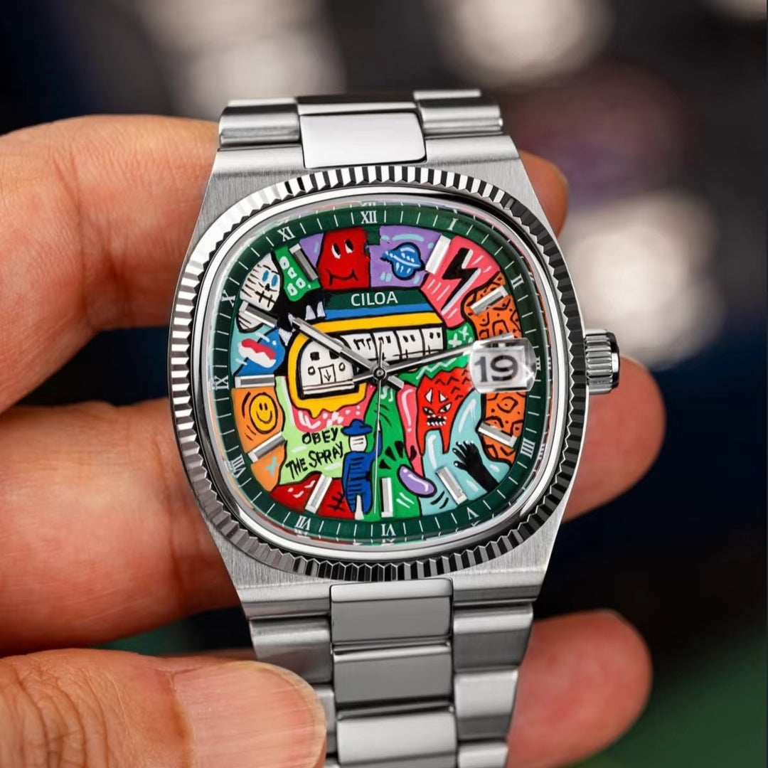 Graffiti Square Men's Watch