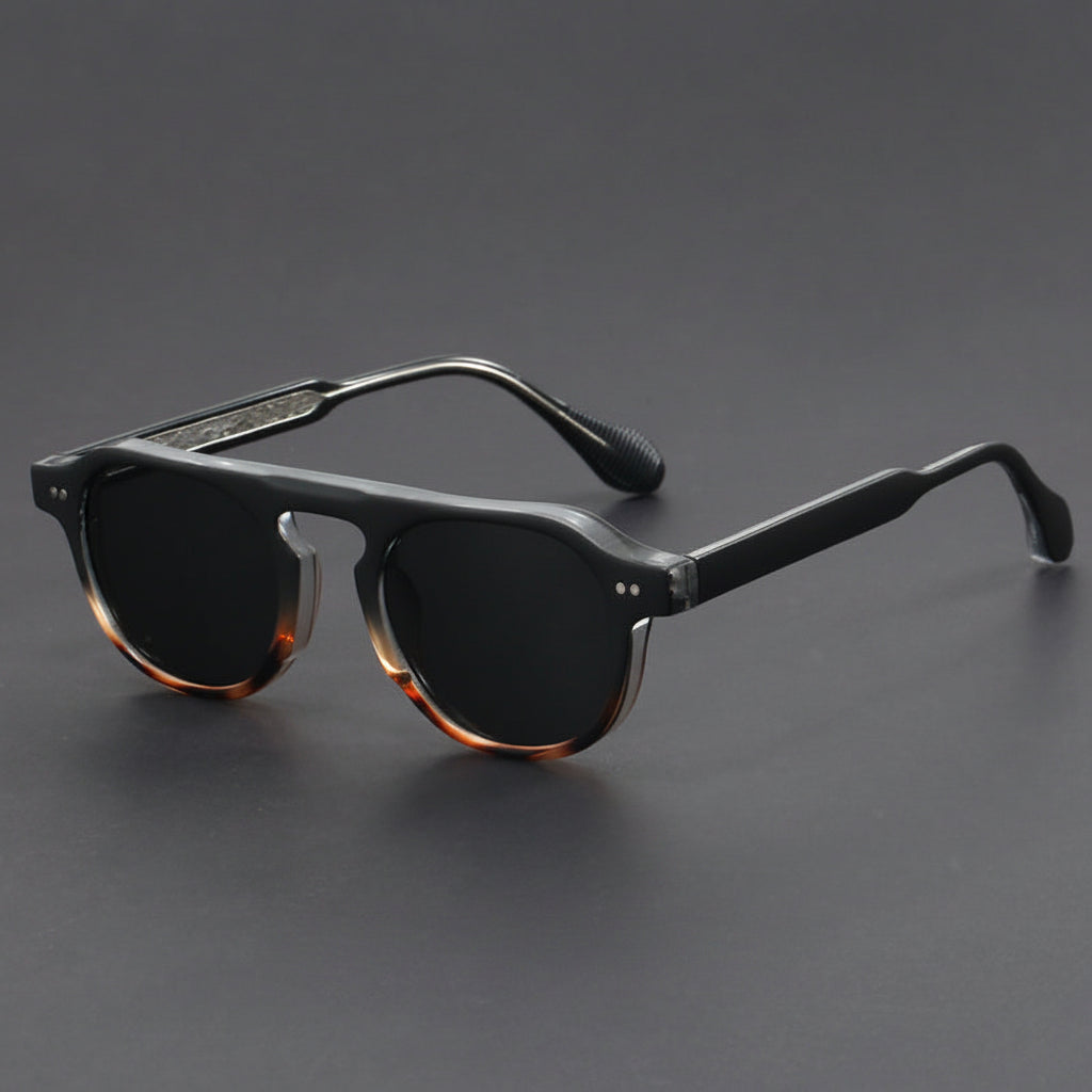 Retro round aviator sunglasses