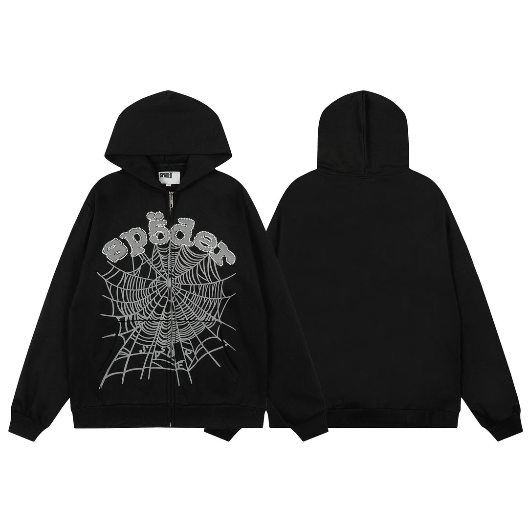 Sp5der555555 Spiderweb Foam Print Sweatshirt Set
