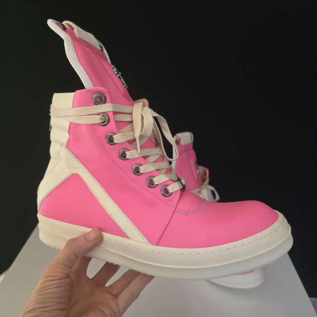Chrome Hearts Style Mid-Top Sneakers with Platform Sole