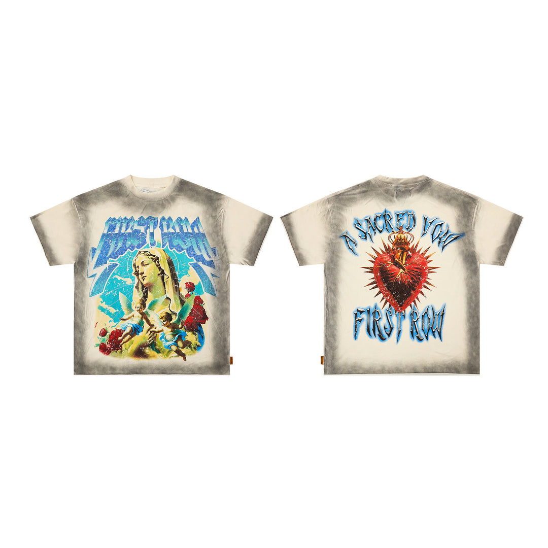 FIRST ROW LOST UTOPIA UNIVERSE CROPPED TEE White