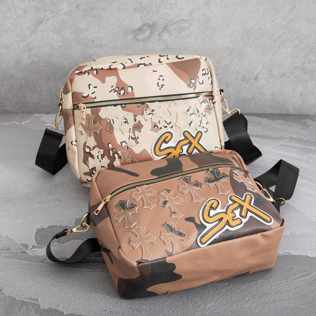 Chrome Hearts Camouflage Sports PU Leather Crossbody Bag