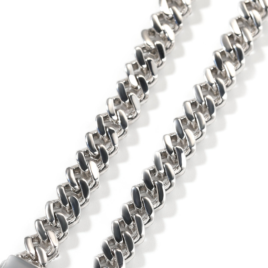 6mm Rhombus-Link Cuban Bracelet with Diamond Accents