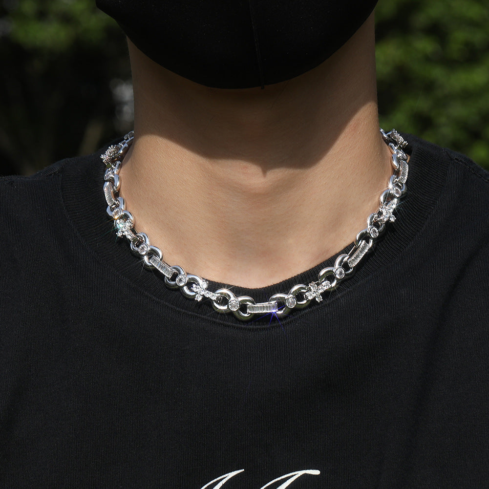 12mm Infinity Cross Necklace with Spring Clasp