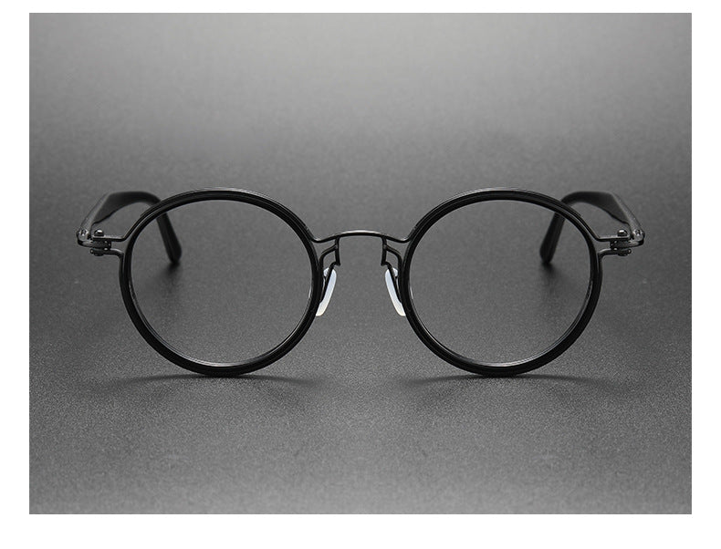 Large round pure titanium eyeglass frames