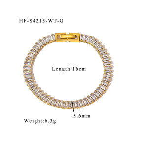 Stainless steel color zircon tennis chain