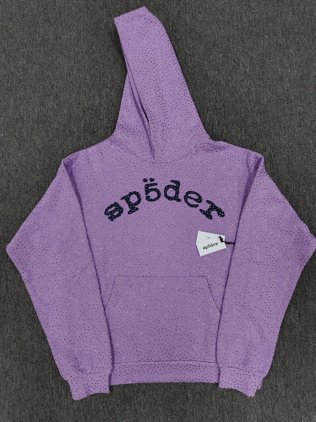 Multi-color full-hot rhinestone Sp5der spider web hoodie