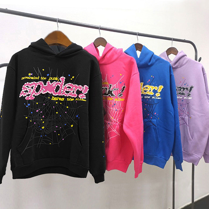 Sp5der Foam Print Spider Thick Fleece Hoodie
