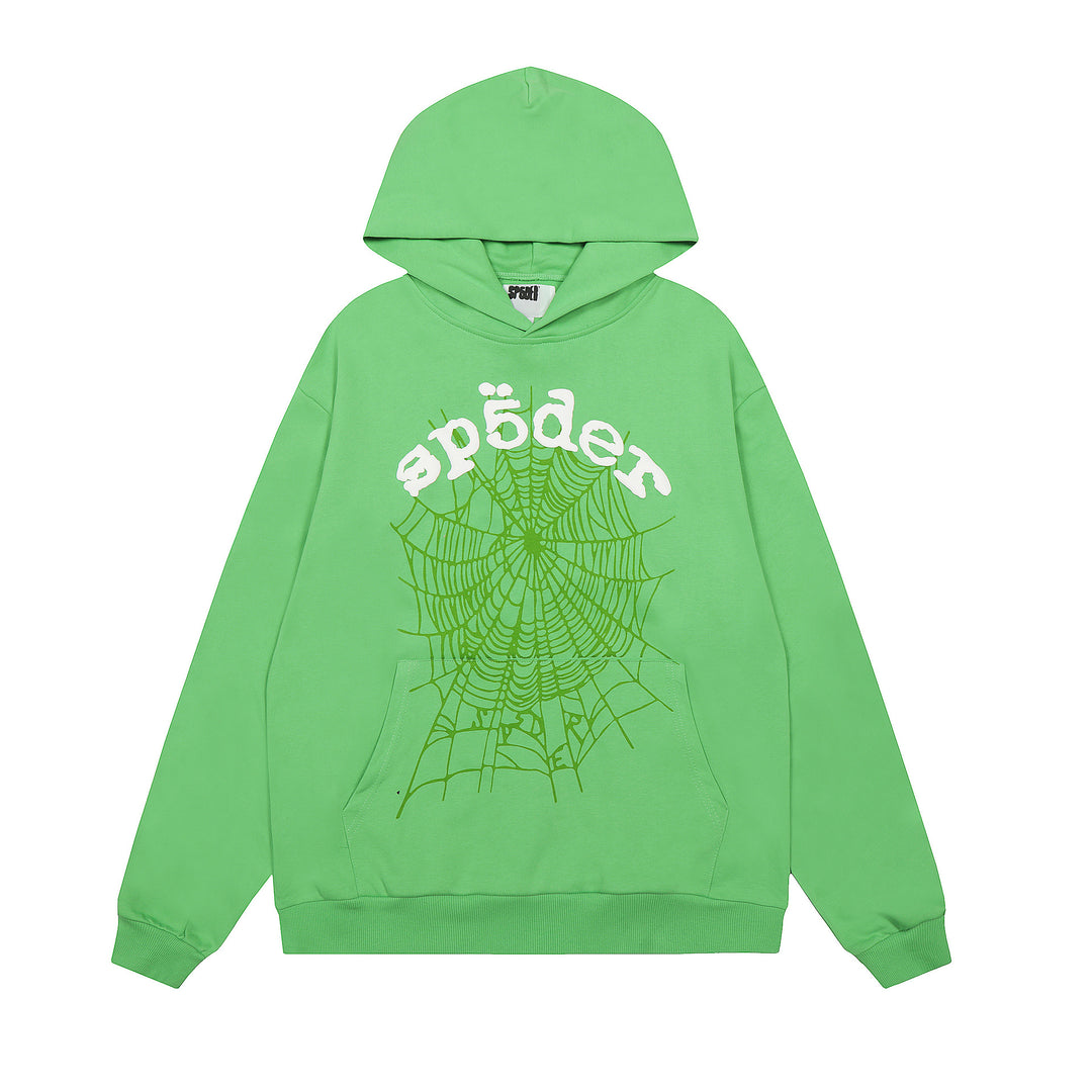 Sp5der 555555 star pattern hooded trousers and sweatshirt