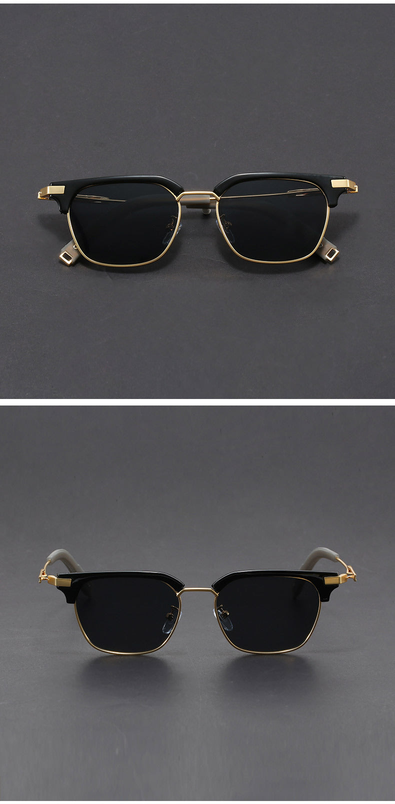 Classic half-rimmed browline Clubmaster sunglasses