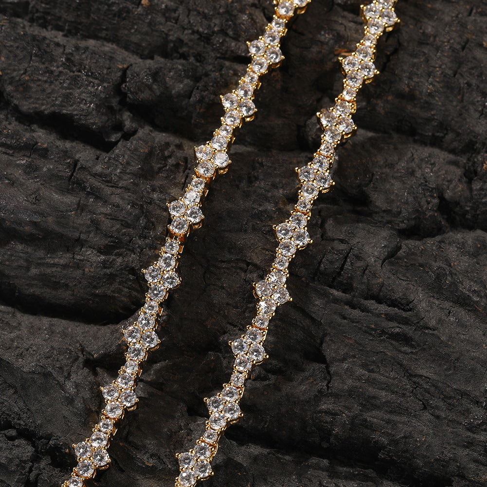 Diamond-studded high-end airplane tennis chain