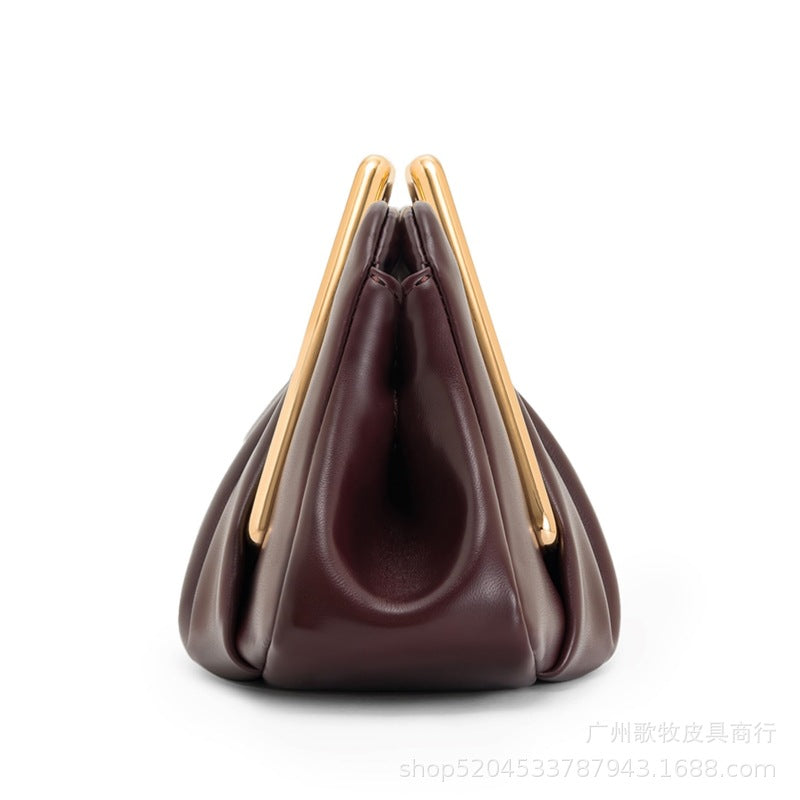 Retro PU "Cloud" Ruched Handbag
