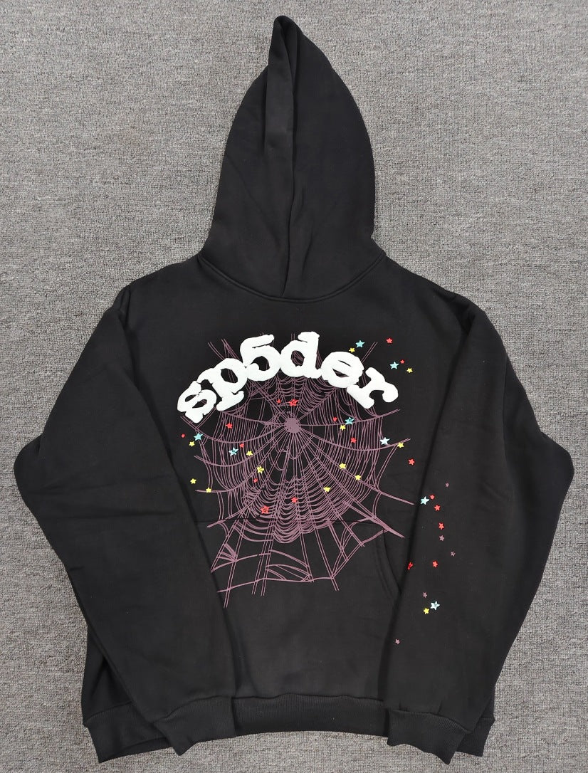 Sp5der Foam Print Spider Thick Fleece Hoodie