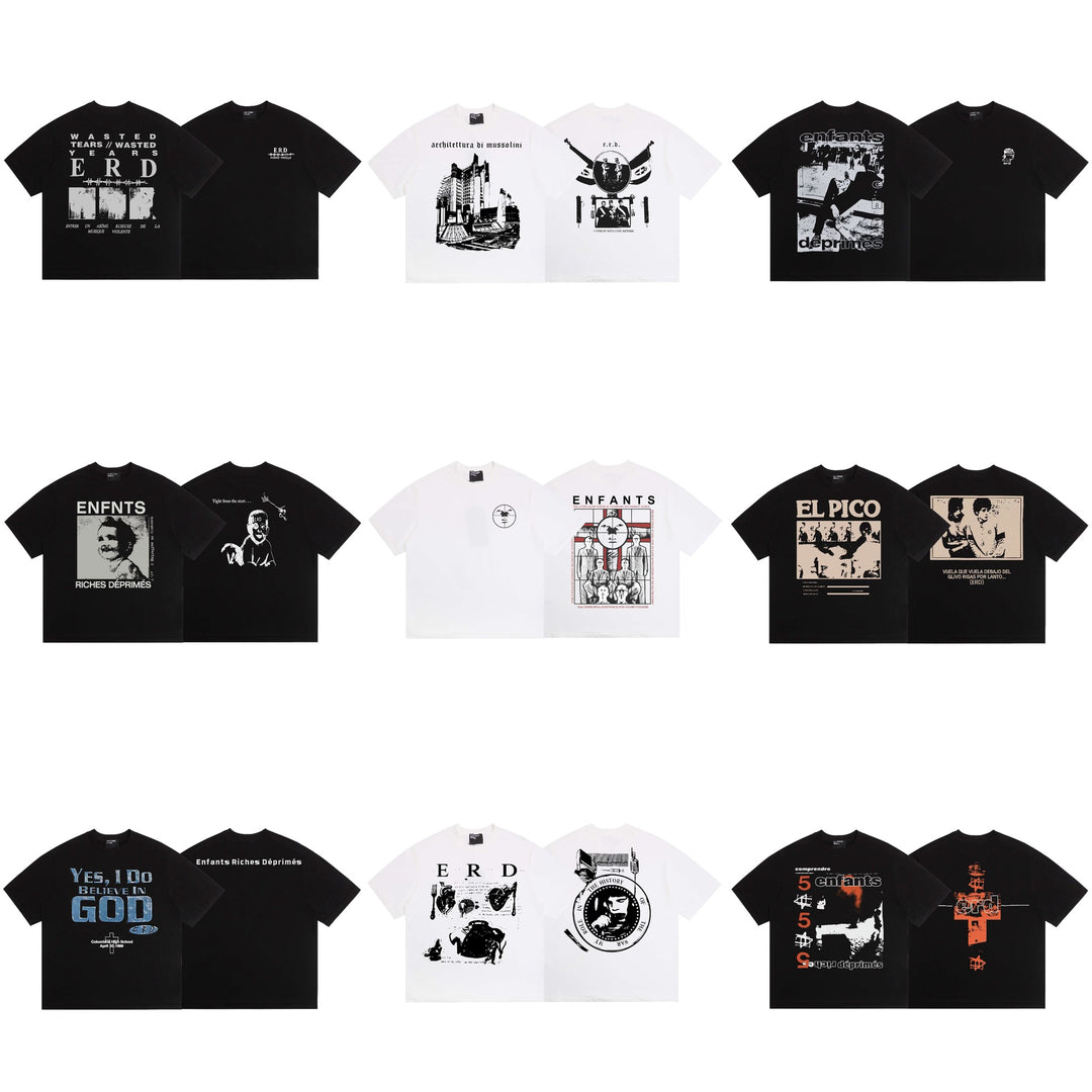ERD Melancholy Rich Second Generation Print Short-Sleeve T-Shirt