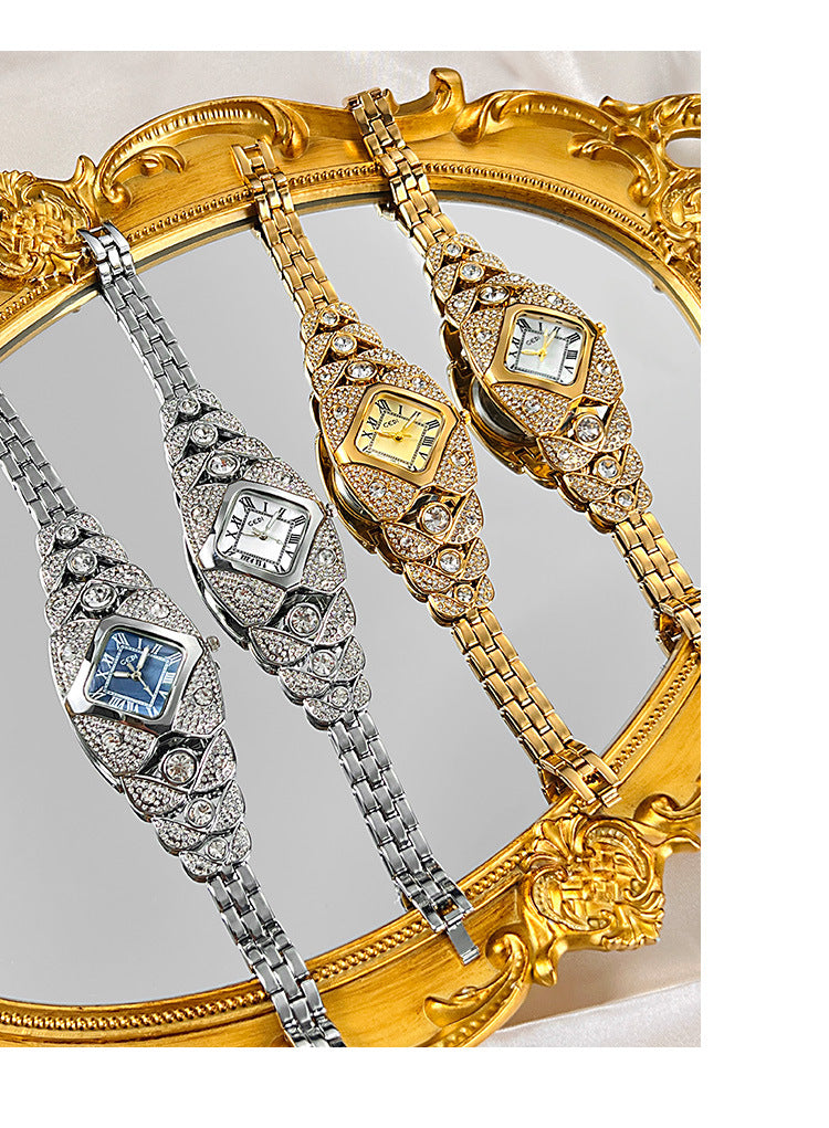 Luxury Full Diamond High-End Bangle Watch for Women