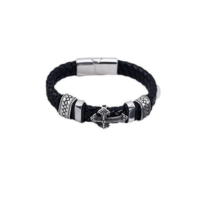 chrome hearts magnet buckle leather cord bracelet