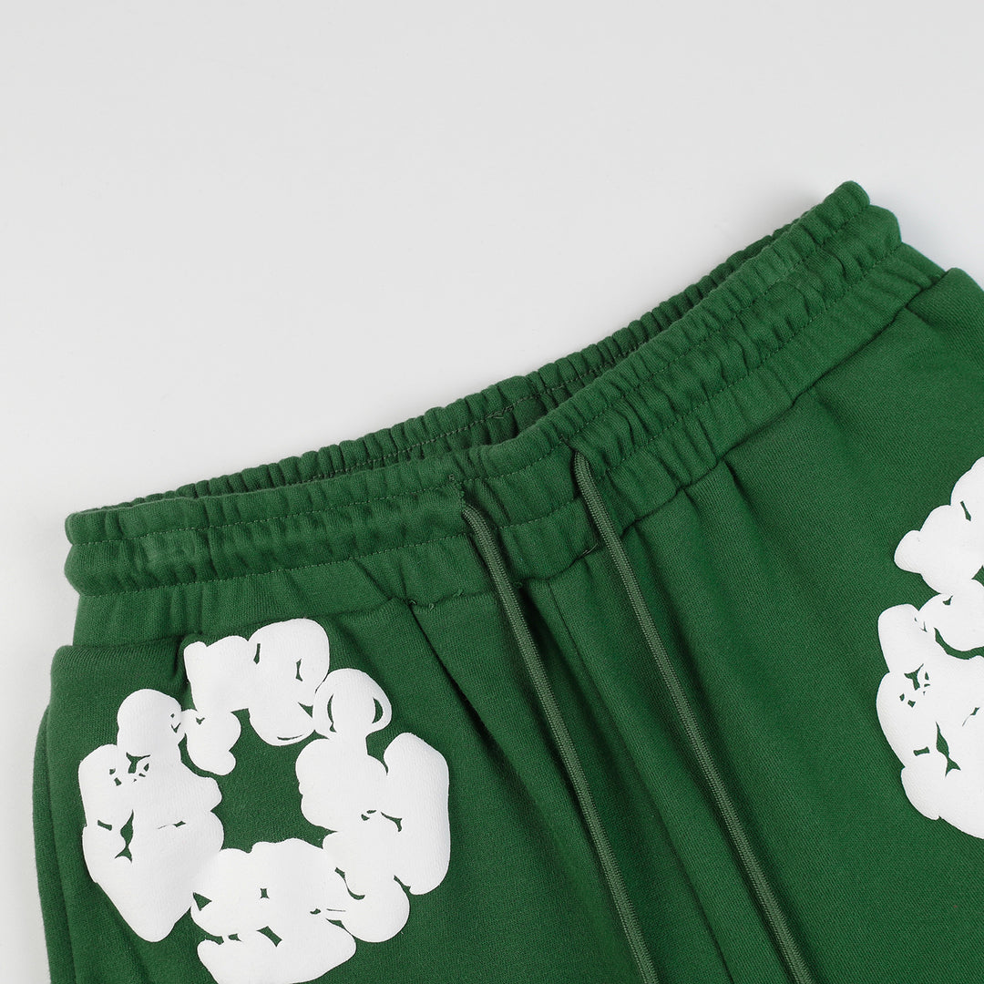 Foamed Kapok Flower Loose-Fitting Short-Sleeved Shorts