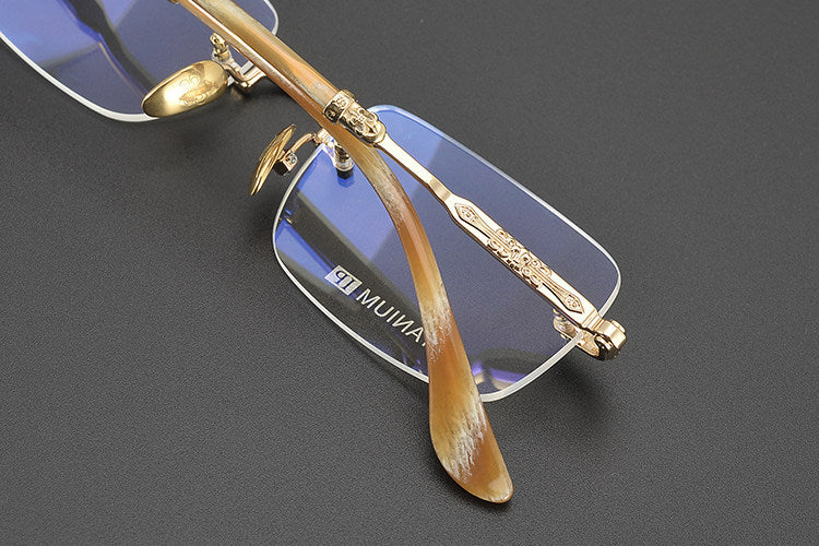 Chrome Hearts Refined Engraved Rimless Eyeglasses