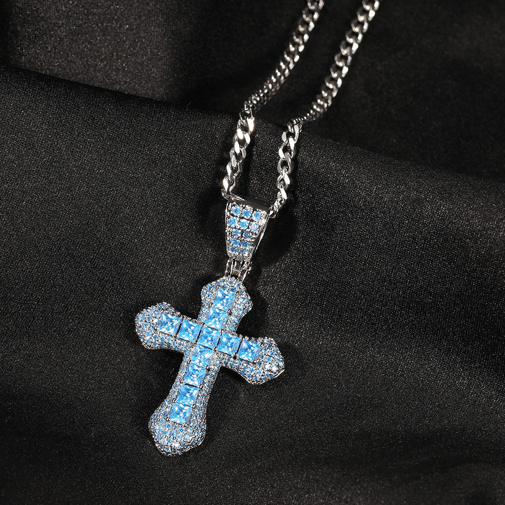 Hip Hop Zircon Cross Versatile Necklace