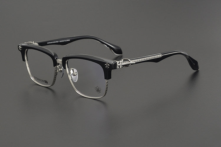 Chrome Hearts Style Business Semi Rimless Eyeglasses