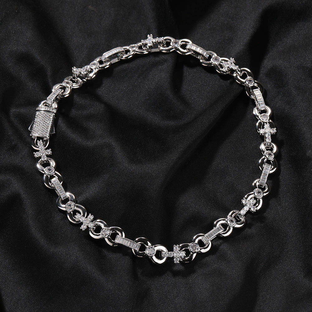 12mm Infinity Cross Necklace with Spring Clasp