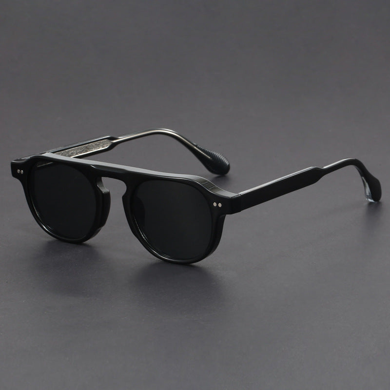 Retro round aviator sunglasses